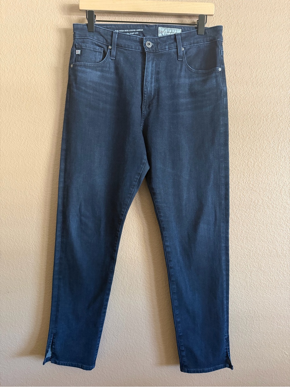 Anthropologie Adriano Goldschmied AG Dark Blue Stevie Ankle Slim Jeans Size 31R